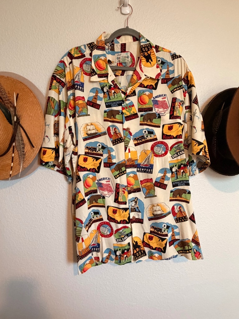 1990’s Reyn Spooner American Map Button Up Short Sleeve Shirt